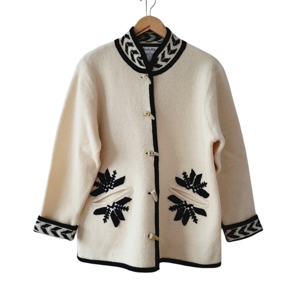 Vintage WondraWool Ivory Wool Cardigan - Picture 1 of 12